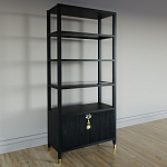 Стеллаж со стеклянными полками Elsa Dreams Black варинант исполнения - 1 | Loft Concept в Ростове-на-Дону