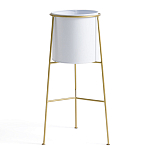 Кашпо из металла и латуни Elegance Elevated Planters белое варинант исполнения - 1 | Loft Concept в Ростове-на-Дону