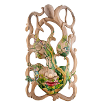 Маска деревянная резная расписная Tropical Paradise варинант исполнения - 1 | Loft Concept в Ростове-на-Дону