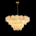 Люстра подвесная четырехъярусная с подвесками в форме дисков Cryptocrystalline Stone варинант исполнения - 1 | Loft Concept в Ростове-на-Дону