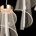 Люстра каскадная с 10-ю прозрачными плафонами Wave Line варинант исполнения - 8 | Loft Concept в Ростове-на-Дону