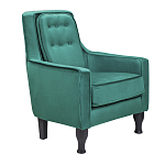 Кресло с мягкой обивкой из велюра на 4-х ножках из массива березы Scarlett Armchair green варинант исполнения - 1 | Loft Concept в Ростове-на-Дону