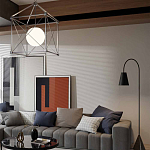 Торшер с изогнутым корпусом на бетонном основании Black Portland варинант исполнения - 4 | Loft Concept в Ростове-на-Дону