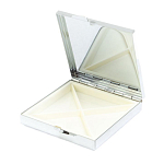 Таблетница карманная квадратная с 4-мя отделениями с зеркалом и накладкой из натурального камня Тигровый глаз Silver Stone Pillboxes варинант исполнения - 3 | Loft Concept в Ростове-на-Дону