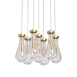 Люстра с 7-ю прозрачными плафонами из стекла в форме капли Lucid Rain  варинант исполнения - 1 | Loft Concept в Ростове-на-Дону