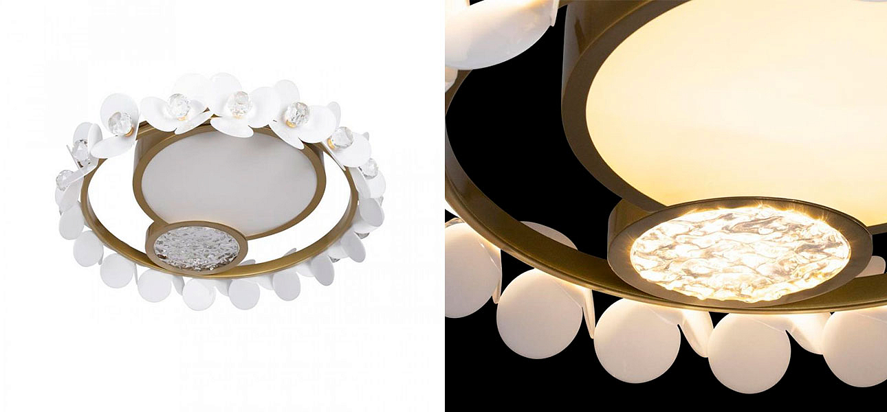 Потолочный светильник Белые Цветы White Flowers Ceiling lamp D 46 Потолочный светильник Белые Цветы White Flowers Ceiling lamp D 46 - Loft-Concept в Ростове-на-Дону