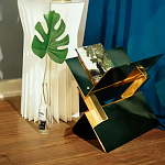 Дизайнерский журнальный стол фигурный золотого цвета Ufuri варинант исполнения - 3 | Loft Concept в Ростове-на-Дону