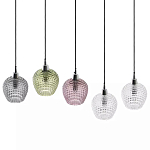 Подвесной светильник каскадный с 5-ю фактурными стеклянными плафонами Cascade with Relief Lampshades варинант исполнения - 2 | Loft Concept в Ростове-на-Дону