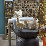 Статуэтка курица с белым цветочным узором и металлическими ножками Rustic Chicken варинант исполнения - 5 | Loft Concept в Ростове-на-Дону