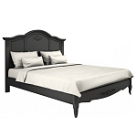 Кровать черная из массива бука с основанием и жестким изголовьем Black Provence варинант исполнения - 1 | Loft Concept в Ростове-на-Дону