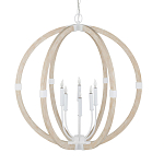 Подвесной светильник из дерева в форме сферы Eco Light варинант исполнения - 3 | Loft Concept в Ростове-на-Дону