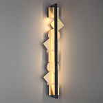 Бра вертикальное черного цвета с золотыми кругами и квадратами Gravyura варинант исполнения - 5 | Loft Concept в Ростове-на-Дону