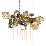 Люстра подвесная с 22-мя гранёными стеклянными плафонами с вертикальными подвесками Gilded Mirage  варинант исполнения - 1 | Loft Concept в Ростове-на-Дону