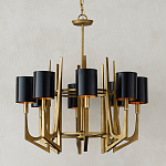 Люстра с 8-ю черными цилиндрическими плафонами Stylistic Lines варинант исполнения - 2 | Loft Concept в Ростове-на-Дону