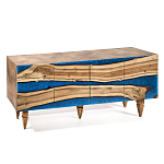 Стильный Буфет лофт 4 двери Cabinet Crimson River фасад эпоксидная смола  варинант исполнения - 2 | Loft Concept в Ростове-на-Дону