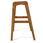 Барный стул со спинкой и подлокотниками на 4-х деревянных ножках Кремовый Велюр Ava Charm варинант исполнения - 6 | Loft Concept в Ростове-на-Дону