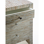 Тумбочка прикроватная Bogense Bone Inlay Bedside Beige варинант исполнения - 2 | Loft Concept в Ростове-на-Дону