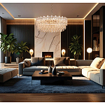 Круглая люстра с хрустальными подвесками на золотистом каркасе Gorgeous Crystal Light варинант исполнения - 12 | Loft Concept в Ростове-на-Дону