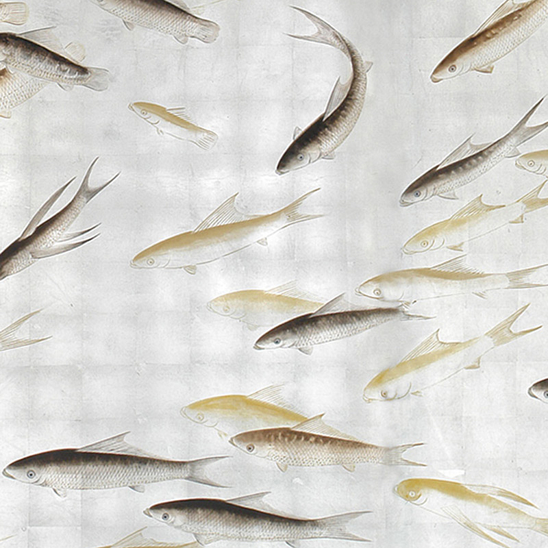    Fishes Amber on Real Silver gilded silk   -- | Loft Concept 