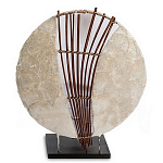 Настольная лампа из перламутра и дерева на подставке Indonesian Shell Sail варинант исполнения - 1 | Loft Concept в Ростове-на-Дону