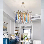 Люстра на подвесе с каркасом из металла и цветными подвесками из стекла Droplet Chandelier варинант исполнения - 1 | Loft Concept в Ростове-на-Дону