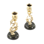Подсвечники бронзовые на подставке из натурального камня нефрит Stone Candlestick варинант исполнения - 2 | Loft Concept в Ростове-на-Дону