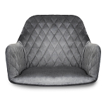 Барный стул со спинкой и подлокотниками на 4-х деревянных ножках Douglas Rhombus Серый Велюр варинант исполнения - 3 | Loft Concept в Ростове-на-Дону