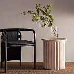 Дизайнерский журнальный стол круглый с фактурным основанием Kibul варинант исполнения - 1 | Loft Concept в Ростове-на-Дону