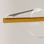 Люстра линейная золотистого цвета с двумя прозрачными волнистыми элементами Wave Line варинант исполнения - 10 | Loft Concept в Ростове-на-Дону