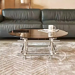 Дизайнерский журнальный стол с круглой столешницей на стальном основании Rivetyk варинант исполнения - 2 | Loft Concept в Ростове-на-Дону