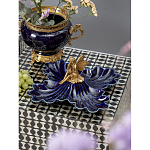 Менажница темно-синяя фарфоровая с бронзовой фигуркой ангела Eden Garden варинант исполнения - 2 | Loft Concept в Ростове-на-Дону