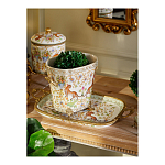 Кашпо с растительным и животным орнаментом на бронзовых ножках Turquoise Blooming Garden варинант исполнения - 8 | Loft Concept в Ростове-на-Дону