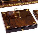 Настольный письменный набор с часами из природного камня обсидиана Royal Set варинант исполнения - 4 | Loft Concept в Ростове-на-Дону