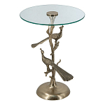 Столик с круглой стеклянной столешницей и корпусом в виде двух павлинов на ветке Table Two Peacocks варинант исполнения - 1 | Loft Concept в Ростове-на-Дону