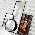 Зеркало овальное в металлической раме с кожаной отделкой Loft in Reflection варинант исполнения - 4 | Loft Concept в Ростове-на-Дону