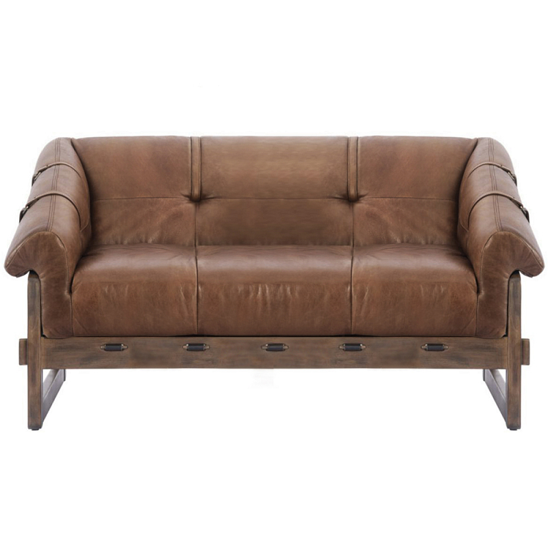 Двухместный диван Duncan винтажная коричневая кожа Коричневый винтаж в Ростове-на-Дону | Loft Concept 