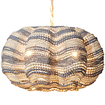 Круглая люстра волнистой формы декорированная бусами Blue White Stripes Wavy Chandelier варинант исполнения - 1 | Loft Concept в Ростове-на-Дону