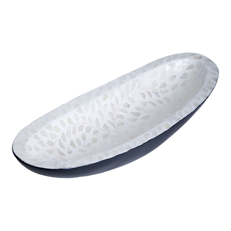 Блюдо декоративное Esmee White Big Белый Синий Блюдо декоративное Esmee White Big Белый Синий в Ростове-на-Дону | Loft Concept