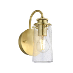 Бра цвета латунь с прозрачным цилиндрическим плафоном из пузырчатого стекла Kichler варинант исполнения - 1 | Loft Concept в Ростове-на-Дону