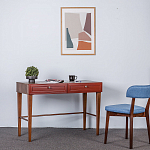 Стол письменный из массива бука с 2-мя ящиками красный Wenge Light варинант исполнения - 5 | Loft Concept в Ростове-на-Дону