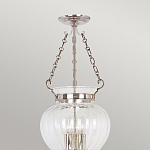 Подвесной светильник цвета никель с прозрачным ребристым стеклянным плафоном в классическом стиле Elstead Lighting варинант исполнения - 3 | Loft Concept в Ростове-на-Дону