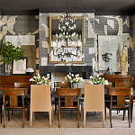 Обои ручная роспись в стиле Арт-деко Symphony Original colourway on Arkose silk dupion варинант исполнения - 1 | Loft Concept в Ростове-на-Дону