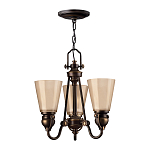 Люстра бронзового цвета с конусными плафонами из бежевого стекла Hinkley варинант исполнения - 6 | Loft Concept в Ростове-на-Дону