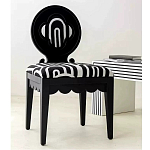 Дизайнерский стул с круглой деревянной спинкой Black and White Clover варинант исполнения - 5 | Loft Concept в Ростове-на-Дону