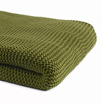 Плед из хлопка жемчужной вязки оливкового цвета Waffle Comfort варинант исполнения - 2 | Loft Concept в Ростове-на-Дону