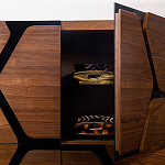 Высокий комод с узором из шпона на фасаде Sahara варинант исполнения - 4 | Loft Concept в Ростове-на-Дону