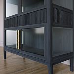 Витрина Primo со стеклянными фасадами и 2 ящиками Черный дуб варинант исполнения - 4 | Loft Concept в Ростове-на-Дону