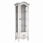 Витрина белая однодверная из массива бука с 4-мя полками и ящиком White Provence варинант исполнения - 1 | Loft Concept в Ростове-на-Дону