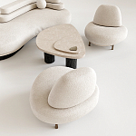 Кресло Vinsen обивка букле молочного цвета варинант исполнения - 3 | Loft Concept в Ростове-на-Дону