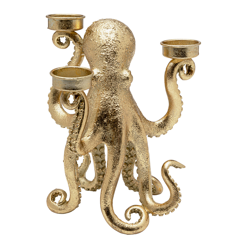 Подсвечник золотой Осьминог Gold Octopus Candlestick  Золотой в Ростове-на-Дону | Loft Concept 